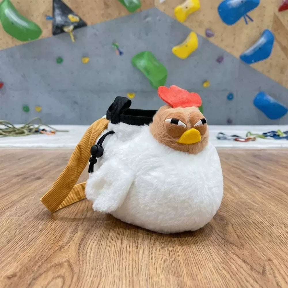 Fur Chicken Chalk Bag Rock Climbing Chalk Bag Suitable Bouldering Gym Indoor & Outdoor Climbing with Adjustable Belt