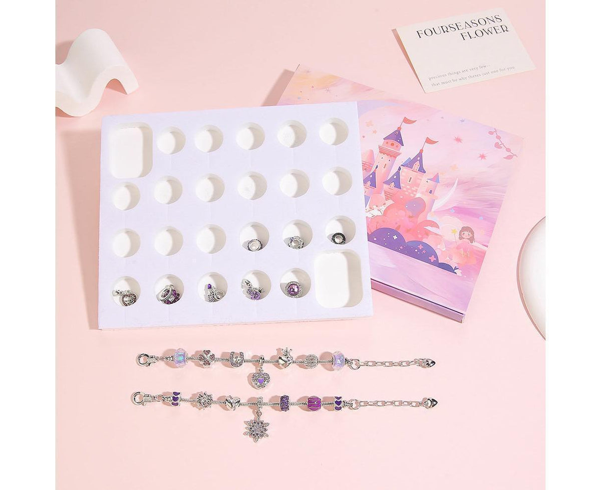 24 DAYS Christmas Advent Countdown Calendar Charm Bracelet Making Kit