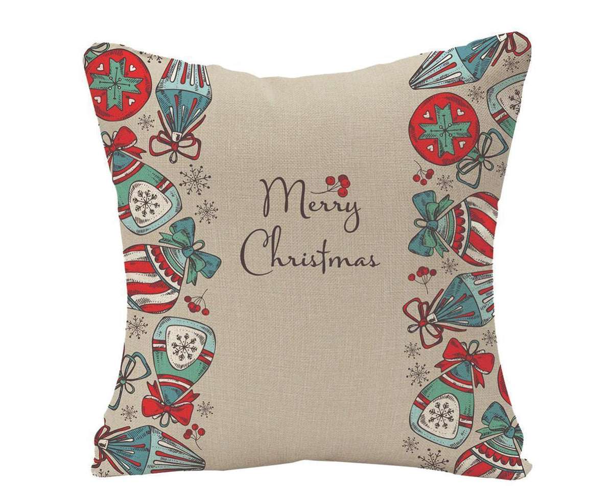 Merry Christmas Throw Pillow Covers 18x18 Inch, Xmas Trees Decorative Cushion Cases for Home Decoration - White