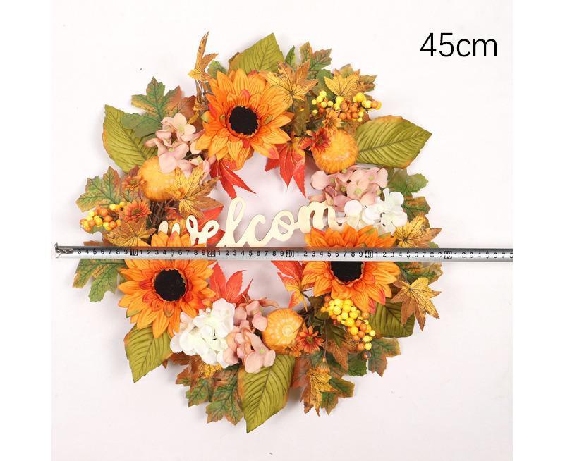 45cm Fall Wreath - Thanksgiving Wreath, Artificial Fall Garland, Welcome Wreath Decorations