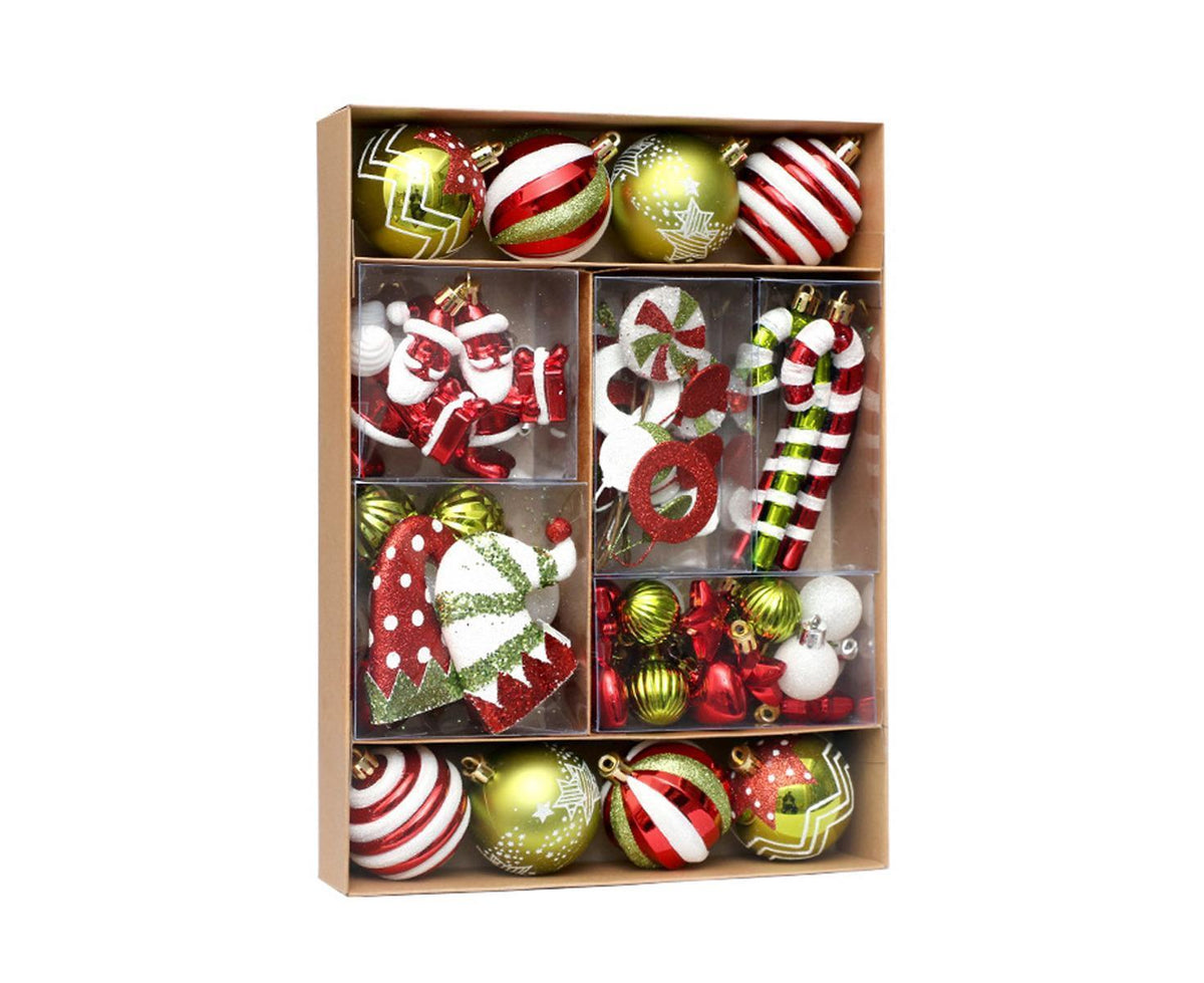 50Pcs Christmas Ornaments SetShatterproof Christmas Ball OrnamentsXmas Seasonal Decorative Assorted Baubles Pendants for Christmas Tree Party Holiday Indoor