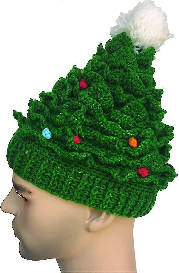 Unisex Christmas Winter Knitted Crochet Beanie Santa Hat Bearded Caps