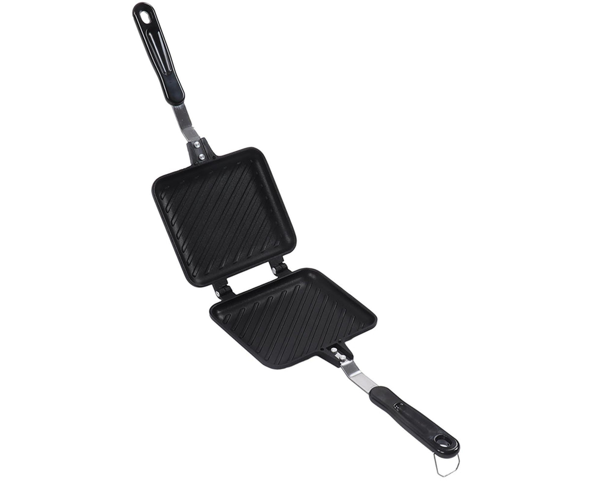 Sandwich Pan, Double-Sided Non-Stick Breakfast Frying Pan, Flat Bottom Panini Maker