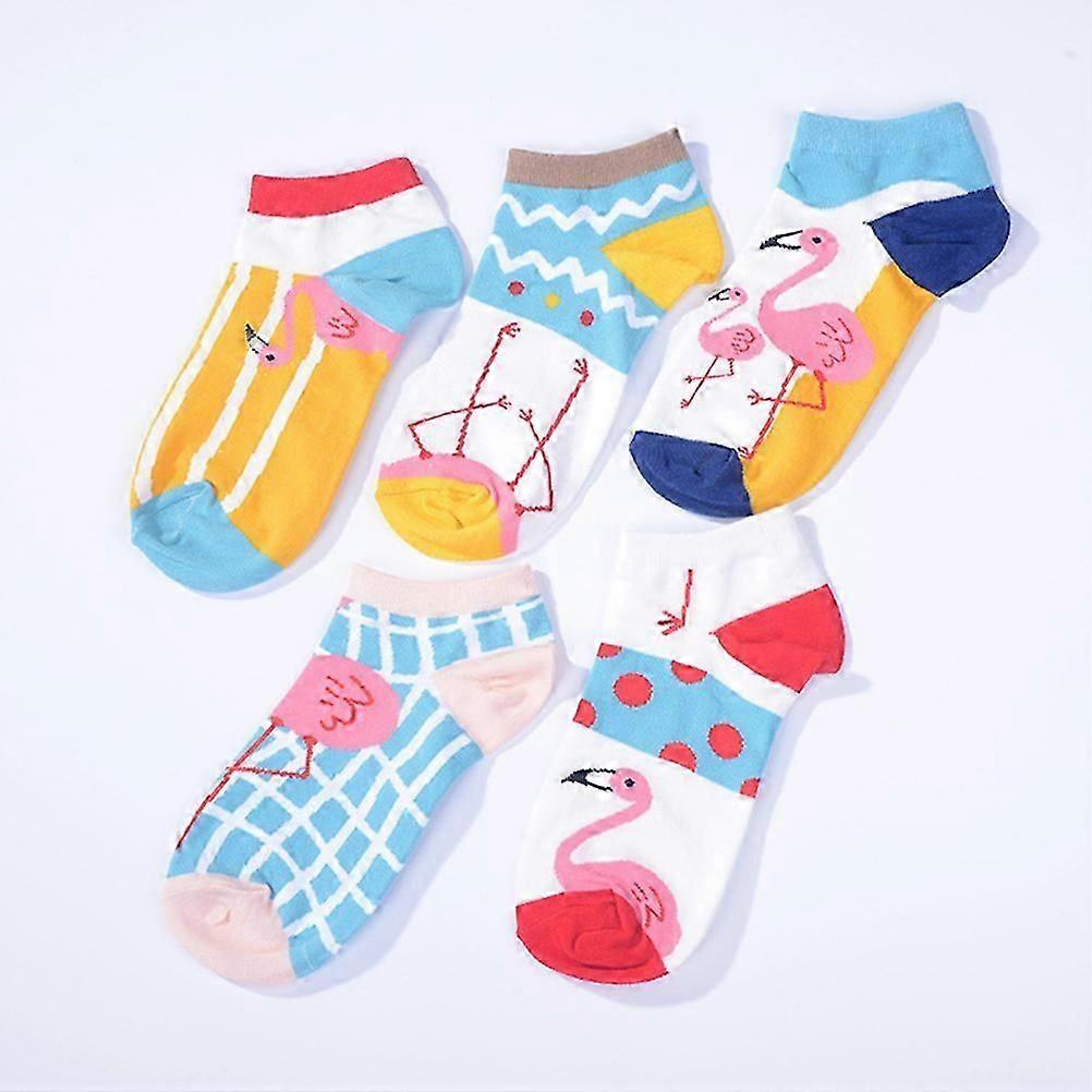 5 Pairs Women's Cotton Breathable Casual Short Socks for All Seasons