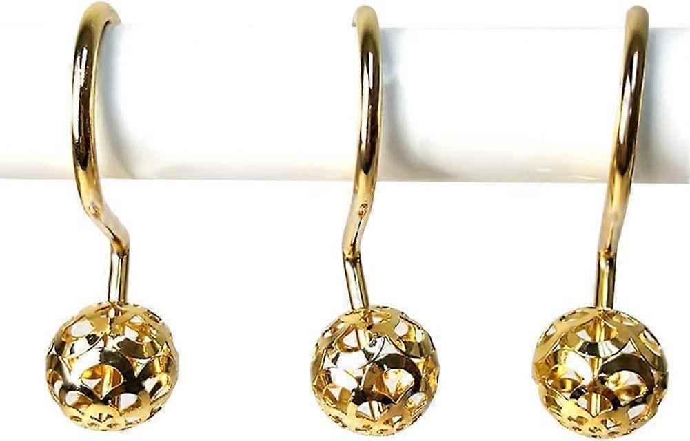 12pcs Gold Shower Curtain Hooks Rings Set Bathroom Curtain Hooks