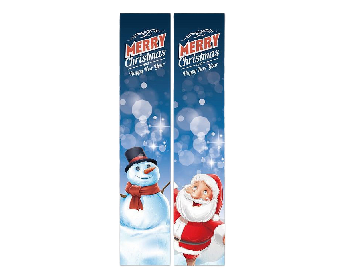 2Pcs/Set Door Hanging Banners Couplets Home Decor Ornaments for Christmas Party-1#