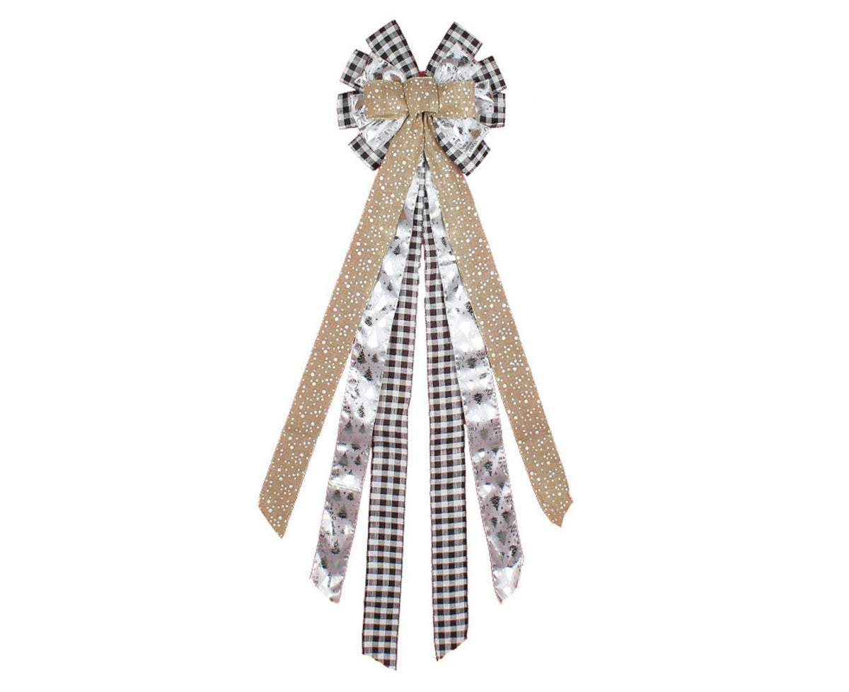 Tree Ribbon Bow Pendant for Christmas-Golden