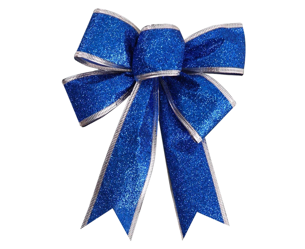 Fabric Xmas Bowknot-Blue