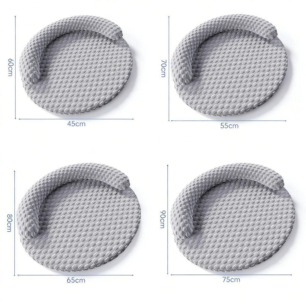 Washable Cooling Pet Bed with Removable Cover for Dogs & Cats - Dark Gray - M