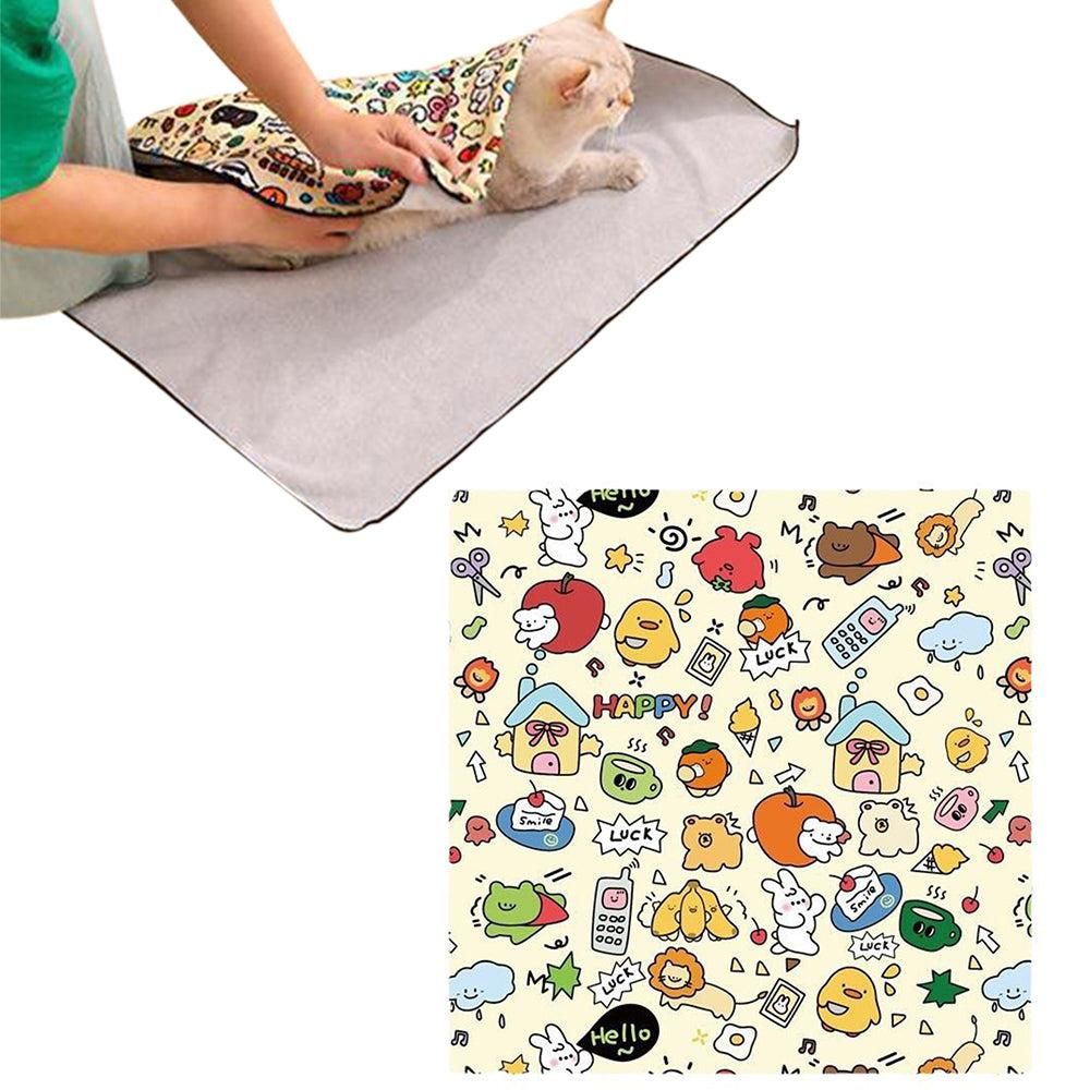 Anti-Escape Cat Grooming Wrap Mat Anti-Scratch Calming Wrap for Pet Nail Clipping Multifunctional Pet Mat - M