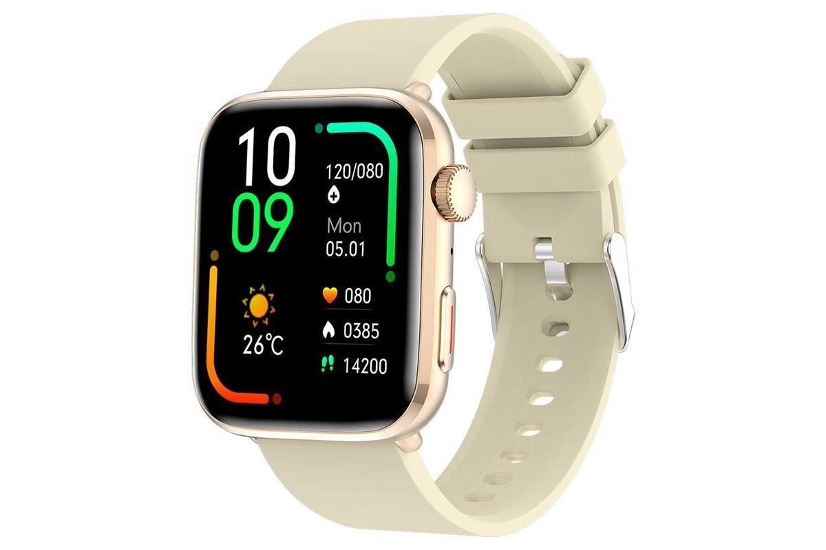 Smart Watch 1.85-Inch Fitness Watch with Heart Rate Noninvasive Blood Sugar Monitor HRV Detection Body Temperature SOS Call Activity Tracker-Yellow