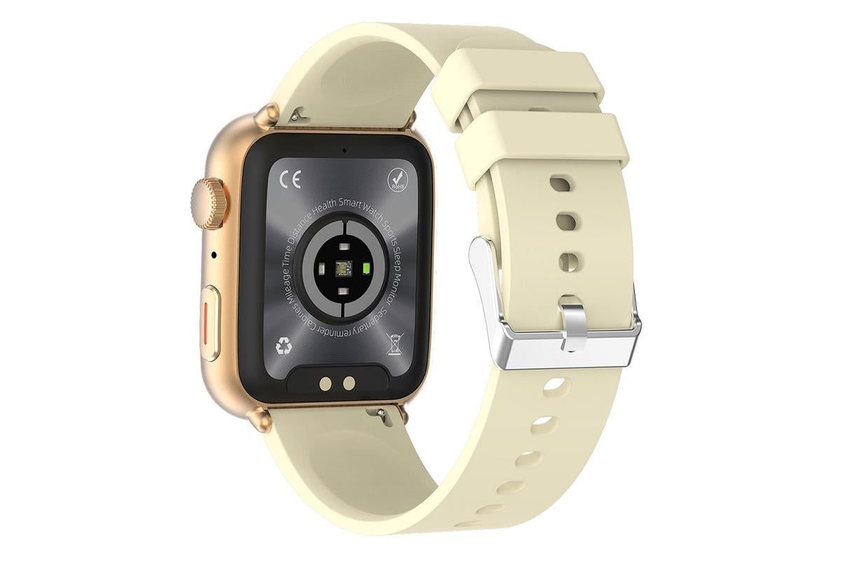 Smart Watch 1.85-Inch Fitness Watch with Heart Rate Noninvasive Blood Sugar Monitor HRV Detection Body Temperature SOS Call Activity Tracker-Yellow