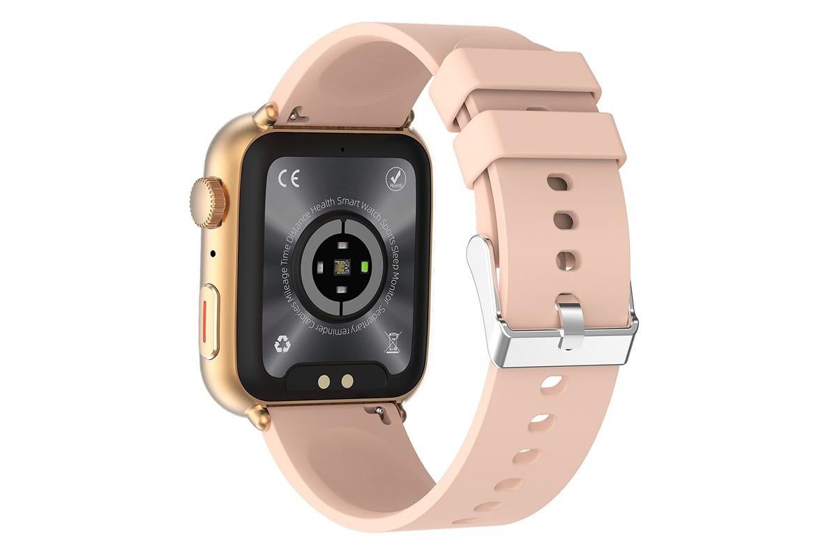 Smart Watch 1.85-Inch Fitness Watch with Heart Rate Noninvasive Blood Sugar Monitor HRV Detection Body Temperature SOS Call Activity Tracker-Pink