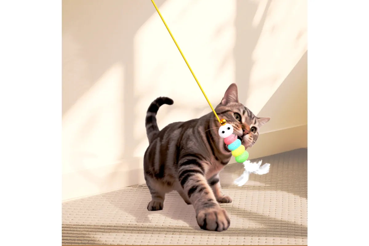Electric Cat Yo-Yo Toy, Interactive Self Play Boredom Relief Automatic Pet Exercise Toy for Indoor Cats - Blue