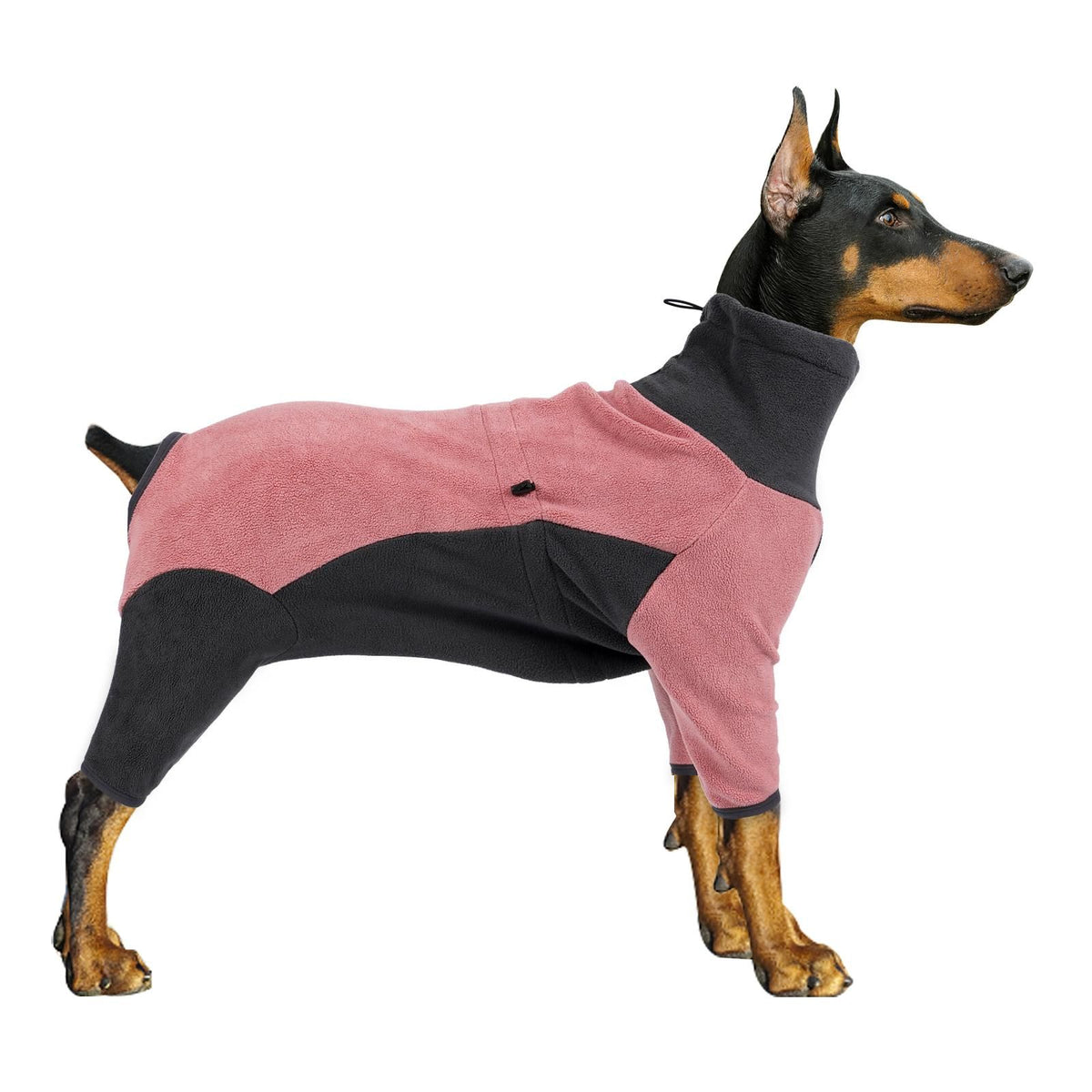 Dog Fleece Jacket Winter Warm Turtleneck Pet Coat Pink - 3XL