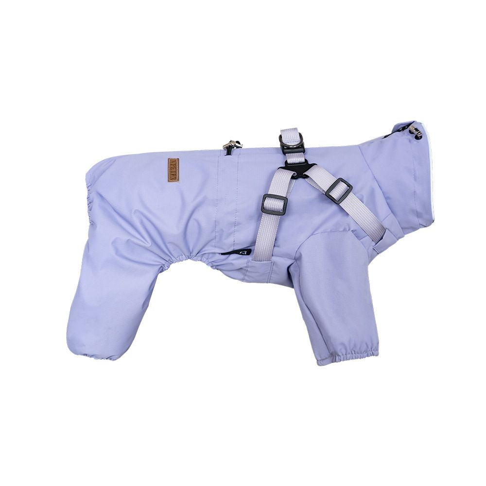 Dog Raincoat Waterproof Reflective Adjustable Harness Jacket - Purple 5XL