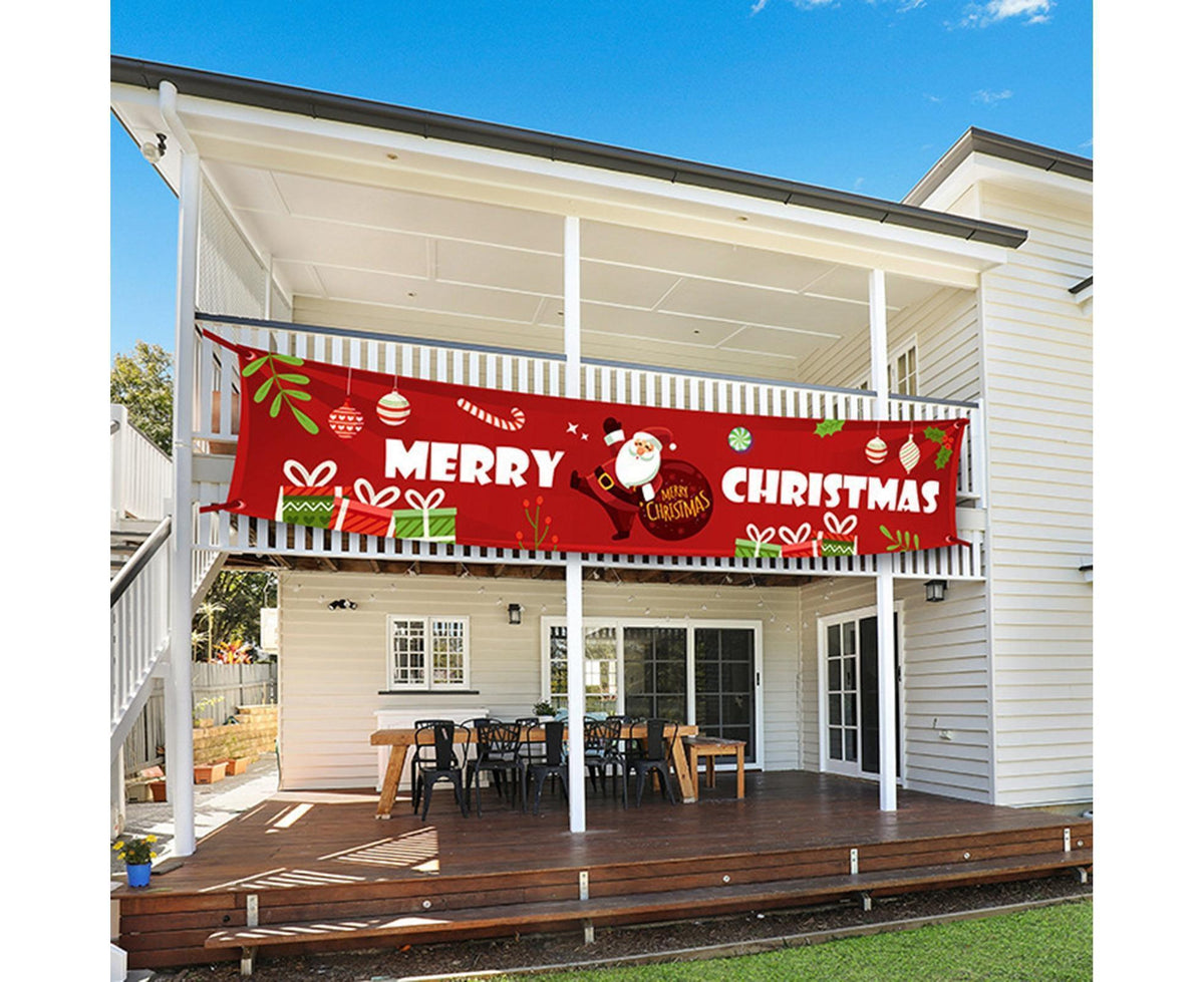 Christmas Santa Claus Letter Porch Door Background Hanging Banner Party Decor-A