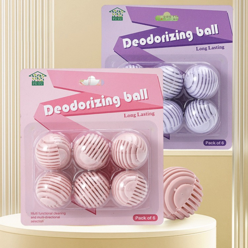 Shoe Deodorizing Balls - Deodorizing and Antibacterial Aromatherapy Beads for Wardrobes and Shoe Cabinets, Multiple Colors Available. Long-Lasting Odor-Eliminating Fragrance Balls, Pack of 6 - Pink
