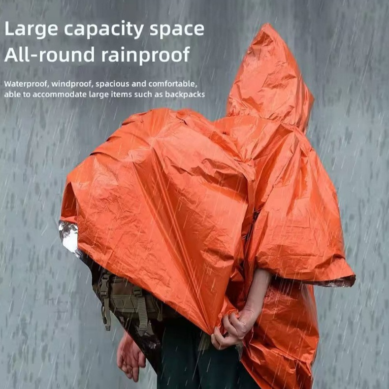 Outdoor Emergency Waterproof Insulated Raincoat, Portable Folding Camping and Hiking Cold-Weather Raincoat – Green