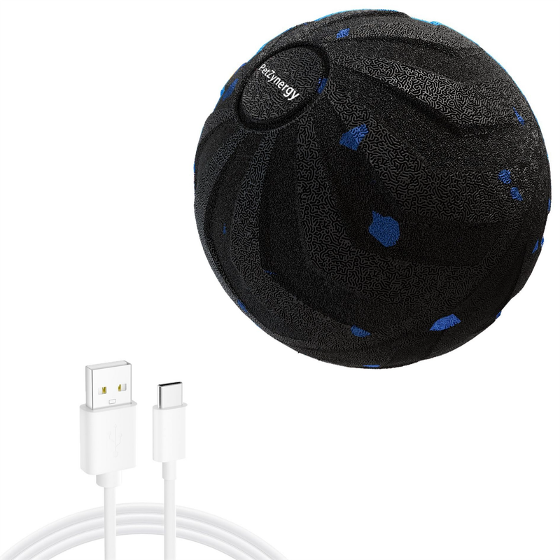 Smart Interactive Dog Toy Ball, Auto-Bouncing and Spinning, E-TPU Bite-Resistant and Rechargeable - Black