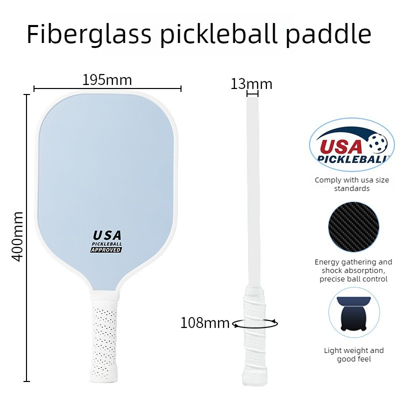 2-Player Pickleball Paddle Set, Durable Glass Fiber Pickleball Racquets with Comfort Grip, Includes 4 Balls & Carry Bag - Dark Blue