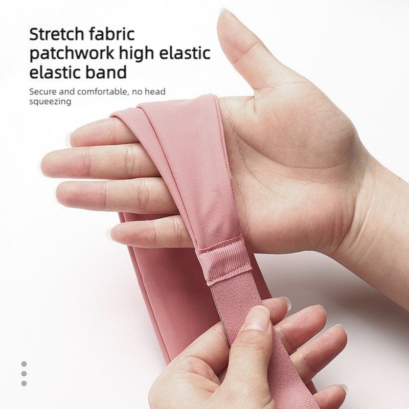 Elastic Sports Sweat-Wicking Headband, Non-Slip Workout Hair Band for Yoga, Running, and Cycling (Men and Women) - Pink