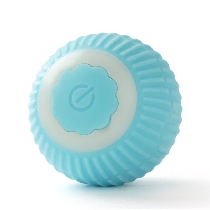 Smart Automatic Cat Toy Ball, Electric Rolling Ball for Cats, Interactive Self-Play Light-Up Kitten Toy—Blue