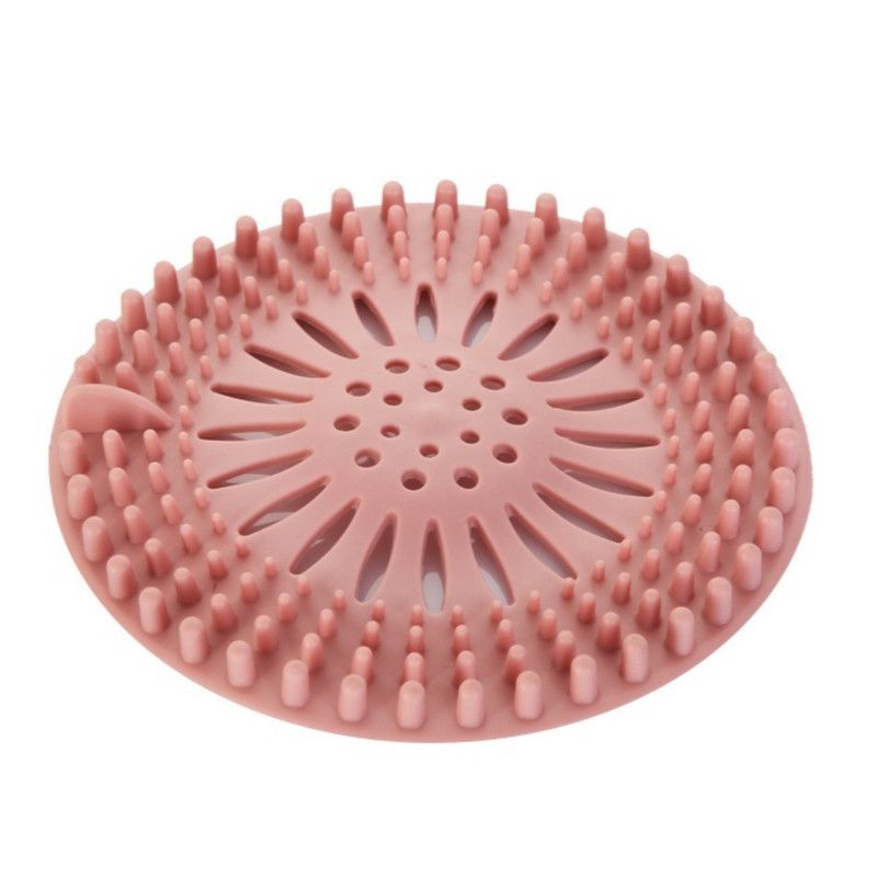 Silicone Anti-clog Filter Cover, Bathroom Drain Hair Catcher, Kitchen Sink Drain Strainer—Pink