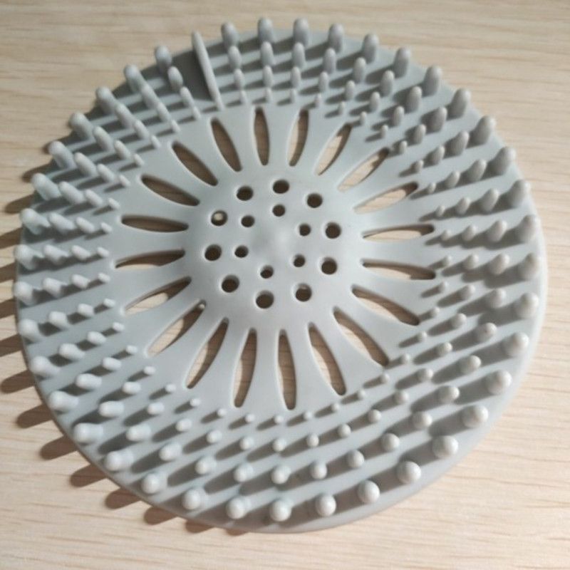 Silicone Anti-clog Filter Cover, Bathroom Drain Hair Catcher, Kitchen Sink Drain Strainer—Light Gray