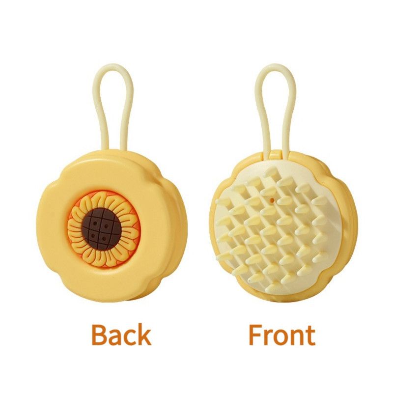Silicone Shampoo Brush, Wet & Dry Scalp Massage Comb, Cleaning Itch Relief Hair Washing Brush—Yellow