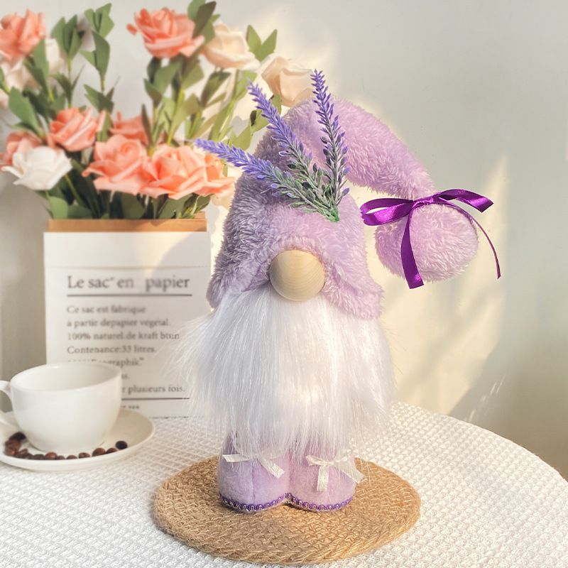 1pc Plush standing gnome doll β faceless old man figurine, festive tabletop ornament and gift.Lavender faceless old man gnome