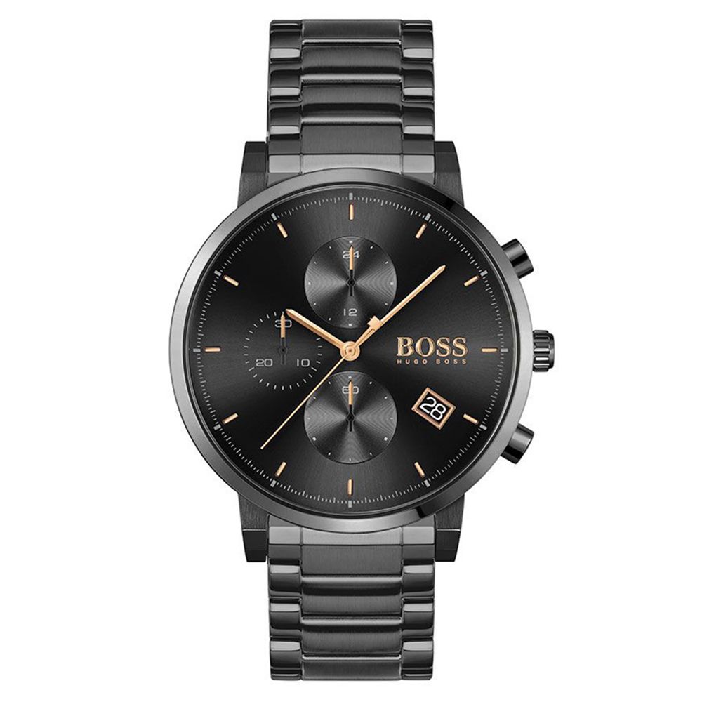 HUGO BOSS MENS INTEGRITY CHRONO WATCH HB1513780 BLACK