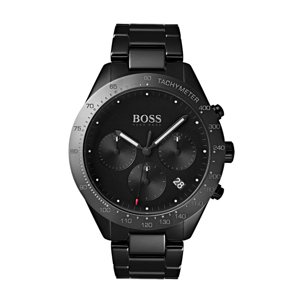 Hugo Boss 1513581 Grand Prix Men's Watch, 44mm Black Stainless Steel Chronograph Wrist Watch for Men