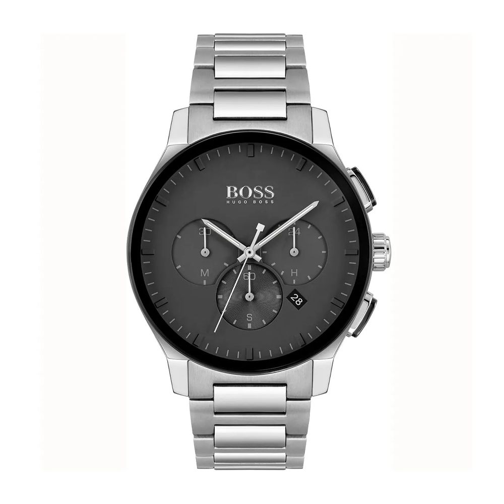 Hugo Boss 1513762 Peak Men's Watch, 44mm Silver Stainless Steel Chronograph Wrist Watch for Men