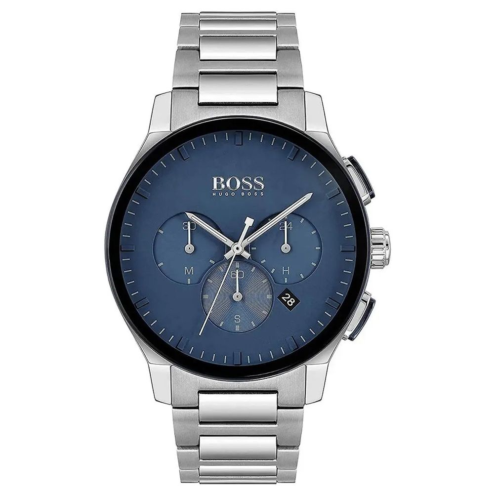 Hugo Boss 1513763 Peak Men's Watch, 44mm Black Stainless Steel Chronograph Wrist Watch for Men