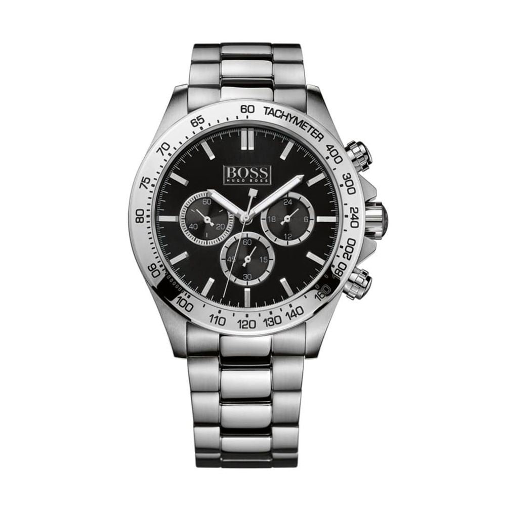 Hugo Boss Ikon 1512965 Men's Stainless Steel Black Dial Chronograph Watch