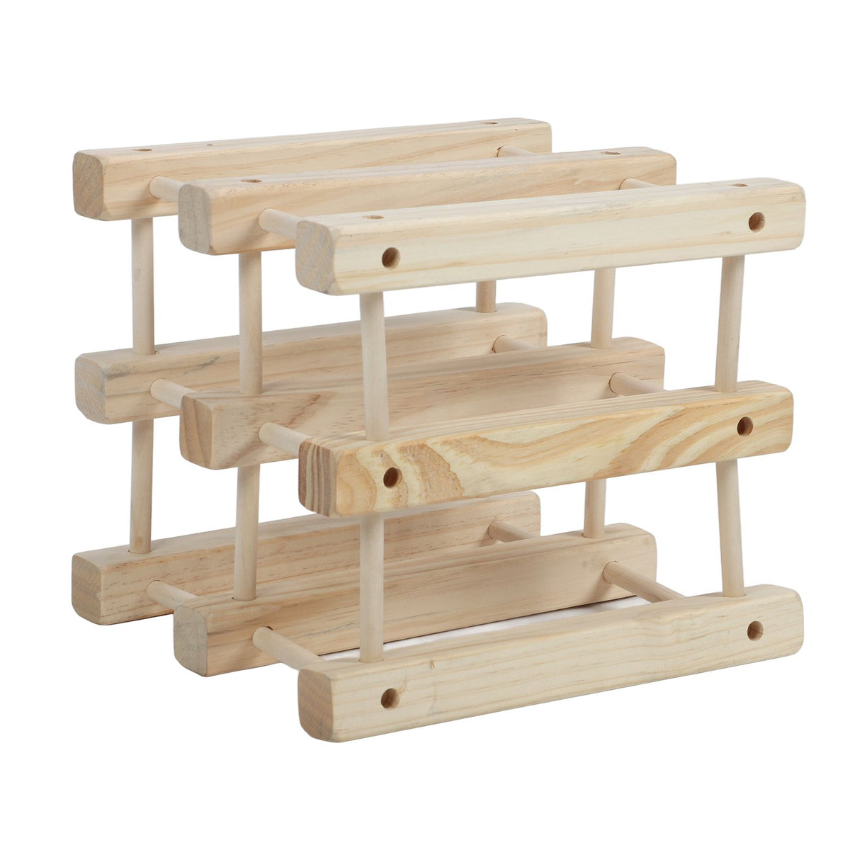 Wine Rack Wood Stackable Modular Wine Rack Wine Holder Free Standing For Kitchen Bar Countertop 6 Bottle