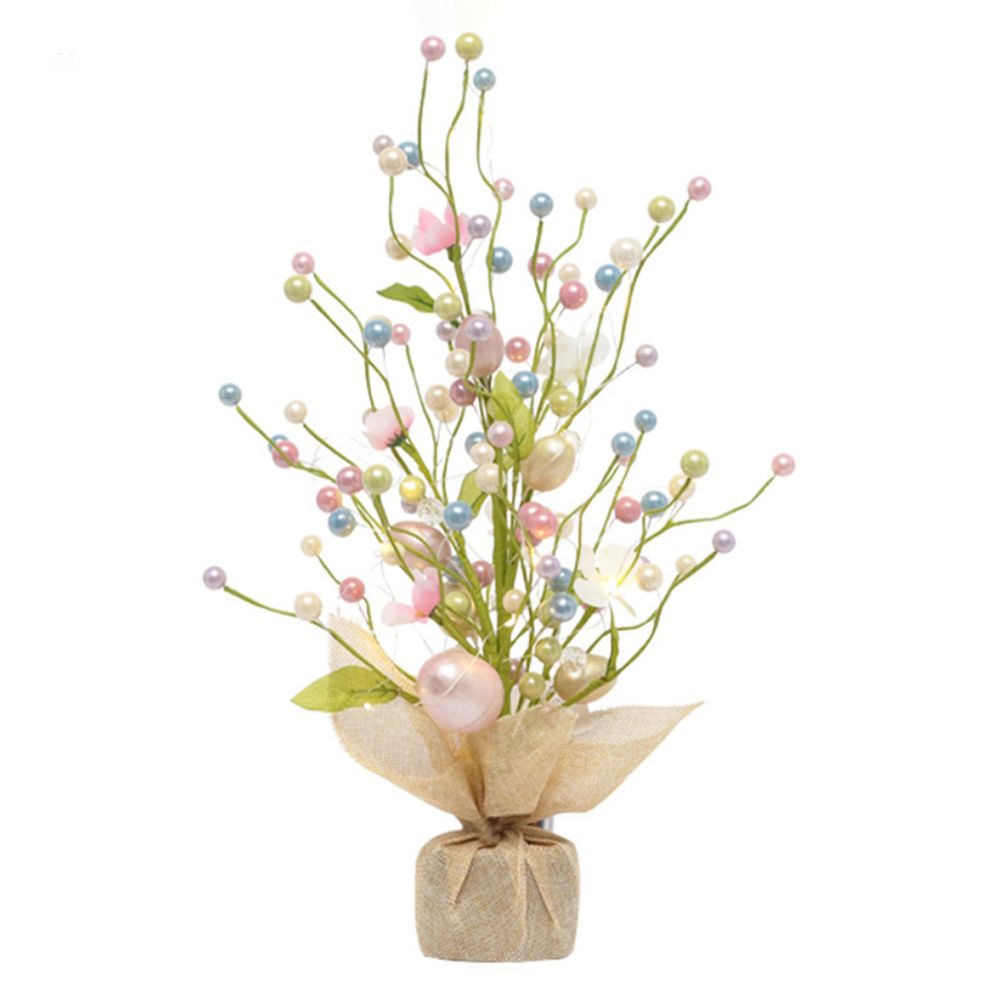 45cm LED Lights Easter Egg Decoration Tree Easter Decorations Eggs Tree Home Desk Decor Scene Shopping Mall Layout Photography Props