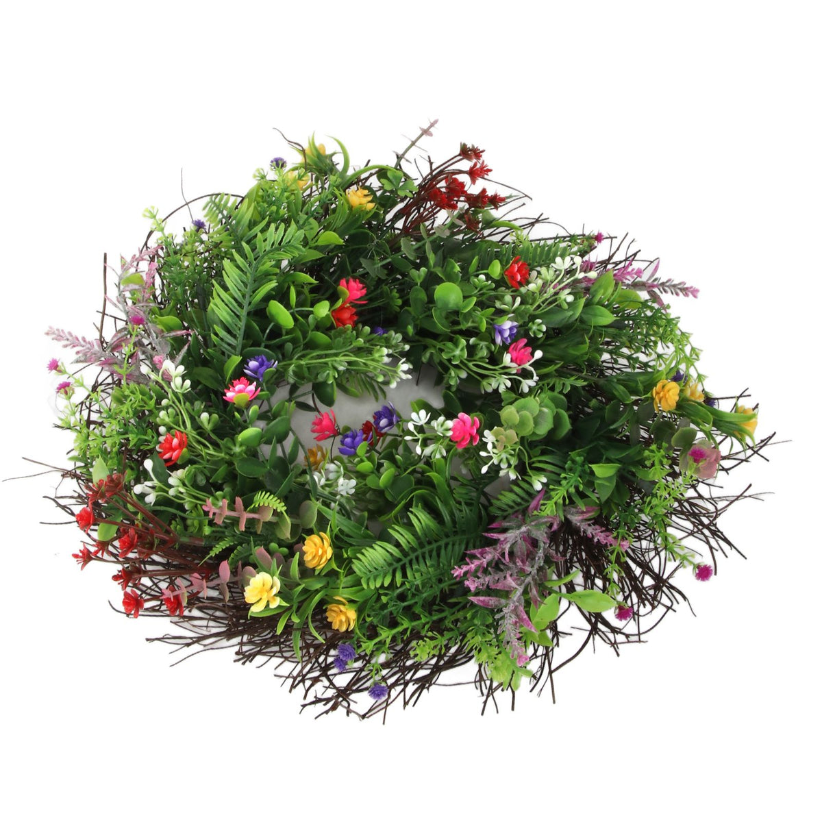 Spring Wildflowers Wreath for Front Door Dried Flower Artificial Wreath Hanging for Home Mall Wedding Decoration