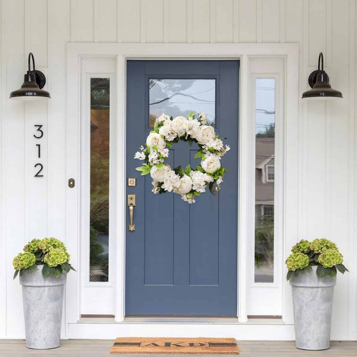 Christmas Wreath Handcraft Peony Wreath Artificial Spring Garland Wreath for Door Wall Wedding Party Home Decor