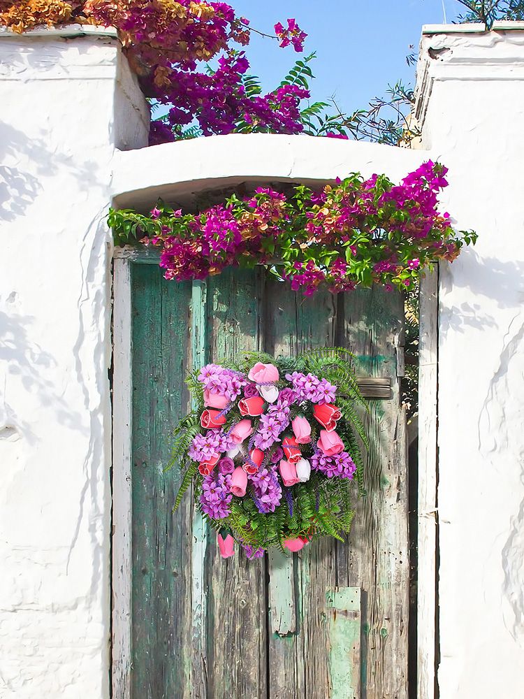 Artificial Flower Wreath Wreath with Lilacs Hyacinths Hydrangeas Spring Summer Floral Greenery Wreath A Small