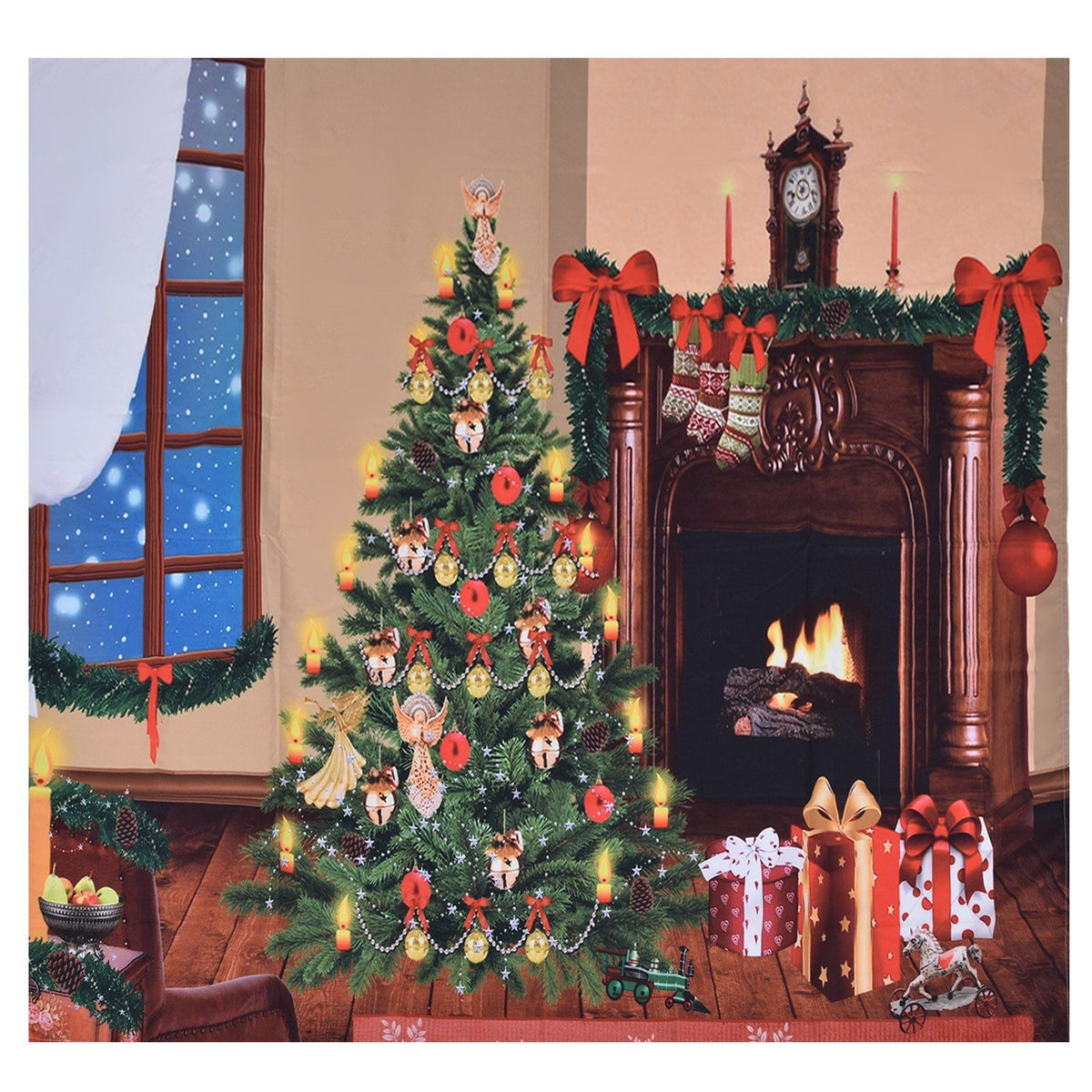 Christmas Tapestry Multi Purpose Exquisite Appearance Polyester Fiber Christmas Wall Tapestry230x180cm