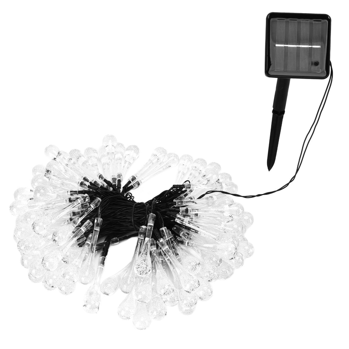 100LEDs String Lights Solar Powered Fairy Lamp 12m/39.3ft Waterproof Drop Shape for Patio Lawn Party DecorColorful Light