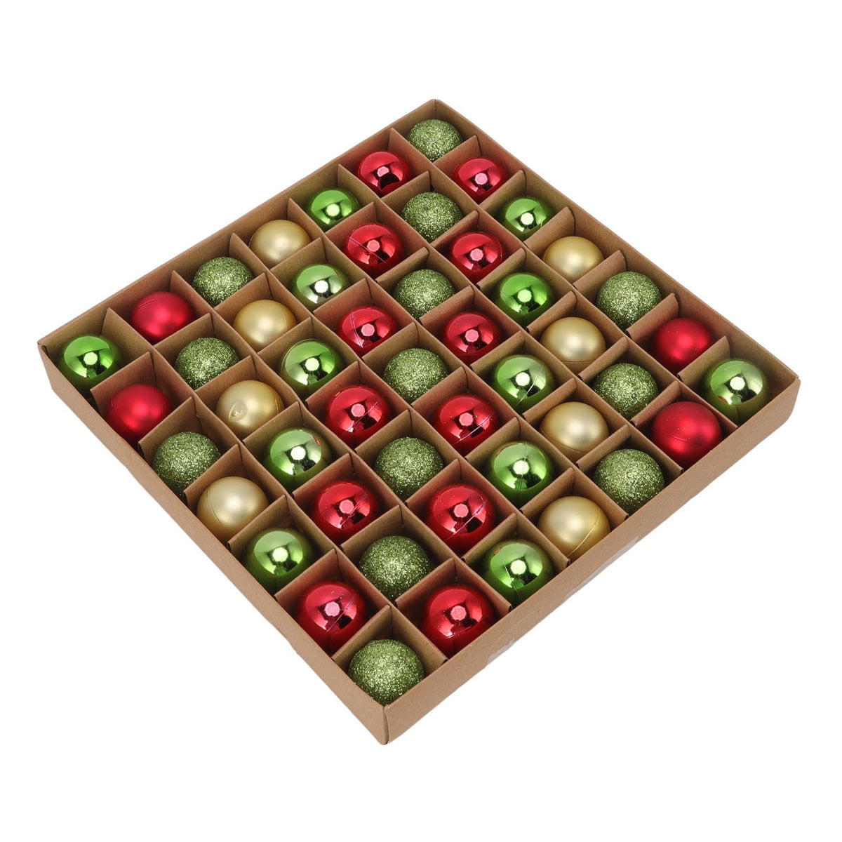 49pcs Mini Christmas Ball Ornaments Shatterproof Shiny Colorful Christmas Ball for Holiday Wedding Party Decoration Red Green Gold