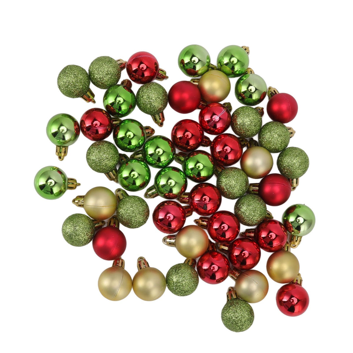 49pcs Mini Christmas Ball Ornaments Shatterproof Shiny Colorful Christmas Ball for Holiday Wedding Party Decoration Red Green Gold