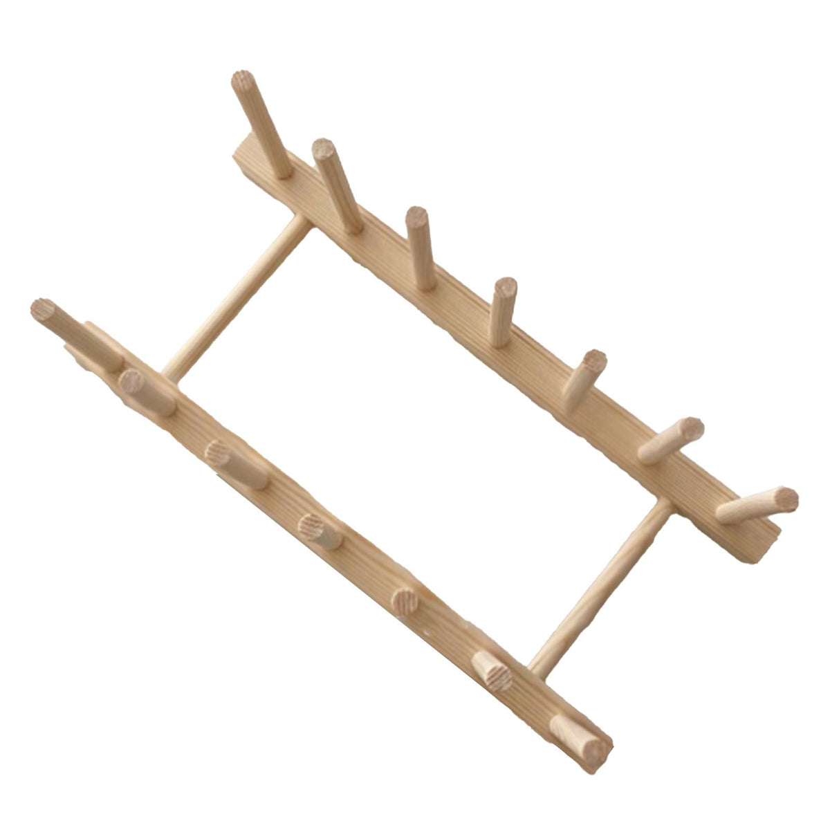 Vertical Wooden Dish Drying Rack 6 Grids Pine Wood Dish Drying Rack with Stable Base for Cups Cutting Boards