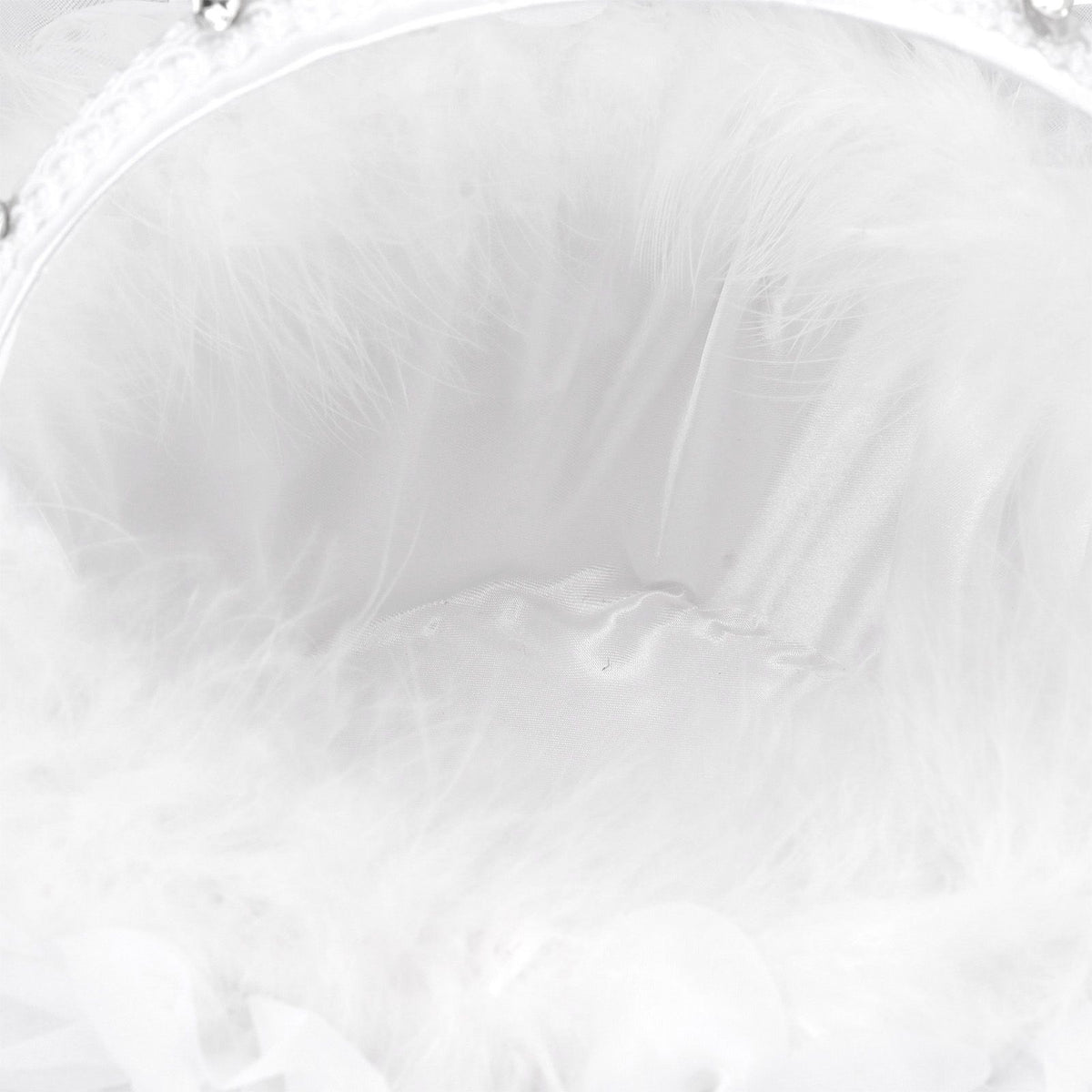 White Flower Girl Basket Petal Beads Decoration Handheld Bridesmaid Scattering Wedding Basket