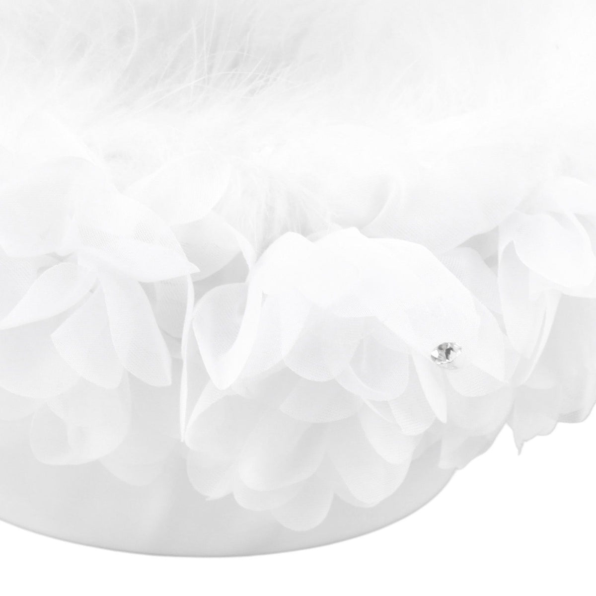 White Flower Girl Basket Petal Beads Decoration Handheld Bridesmaid Scattering Wedding Basket
