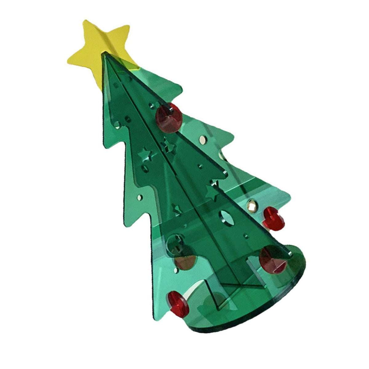 Acrylic Christmas Tree DIY Kit Mini Simple Installation Desktop Christmas Tree for Gift Decoration S 80x110mm