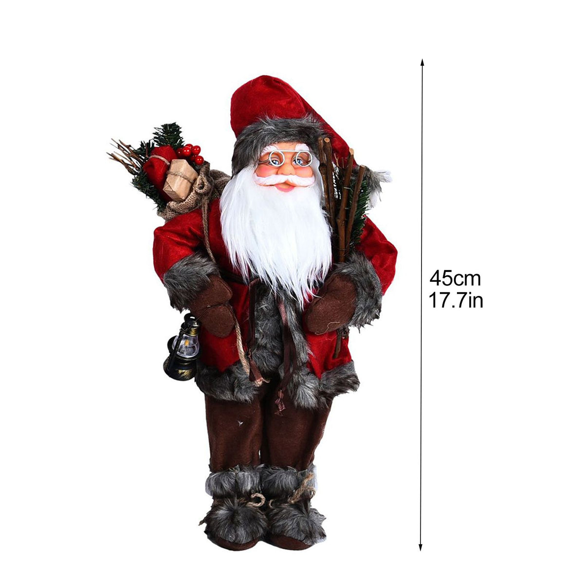 Christmas Decorations Santa Action Figure Take Stick Doll